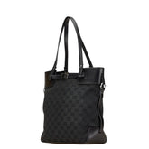 グッチ GGキャンバス ハンドバッグ トートバッグ ブラック キャンバス レザー レディース GUCCI 【中古】